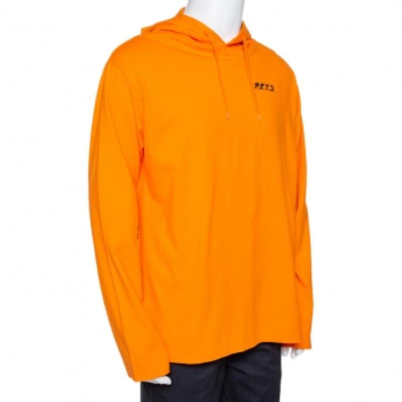 Arancia Vetements - Felpa con cappuccio in cotone con stampa di animali domestici XS in vendita