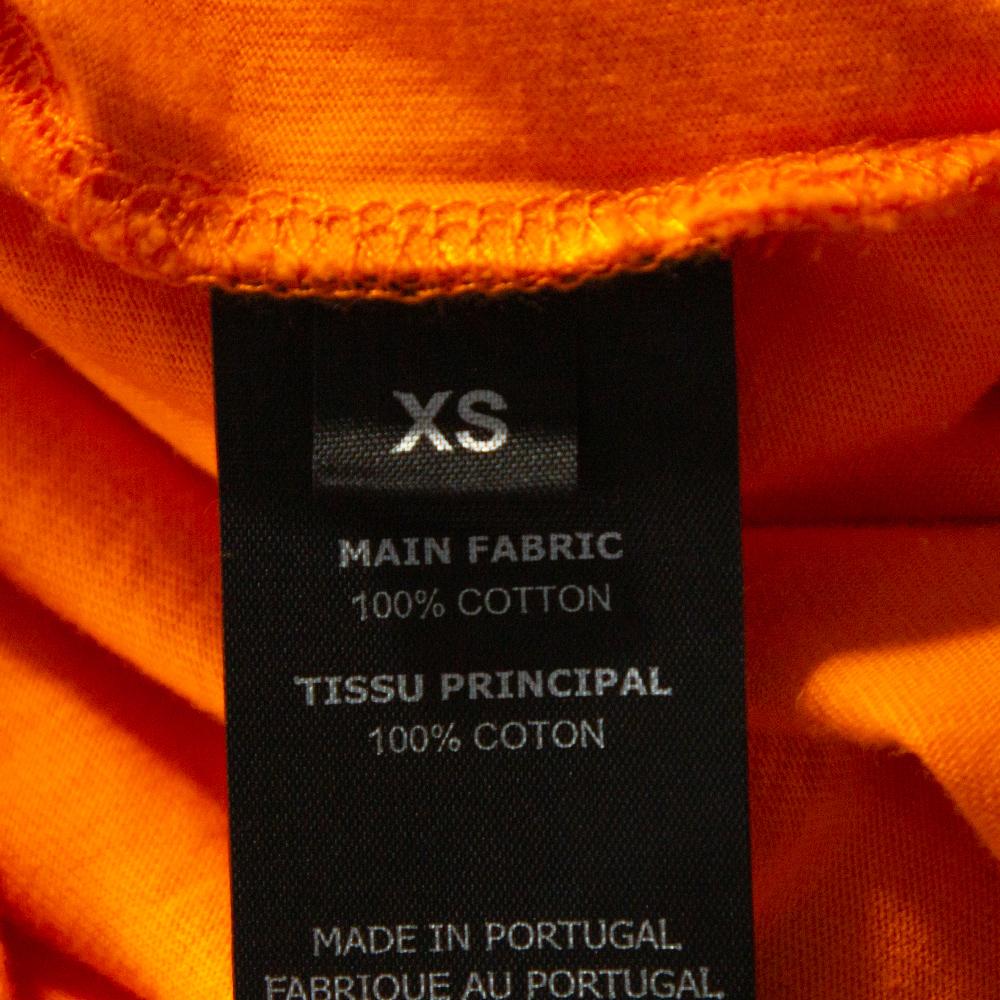 Vetements Orange übergroßer Kapuzenpullover aus Baumwolle mit Tierdruck XS im Angebot 1
