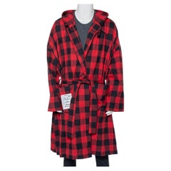 Vetements Red & Black Plaided Flannel Belted Robe M
