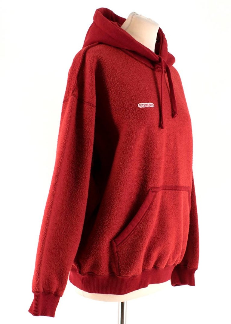 VETEMENTS Inside Out Shark Hoodie in Red
