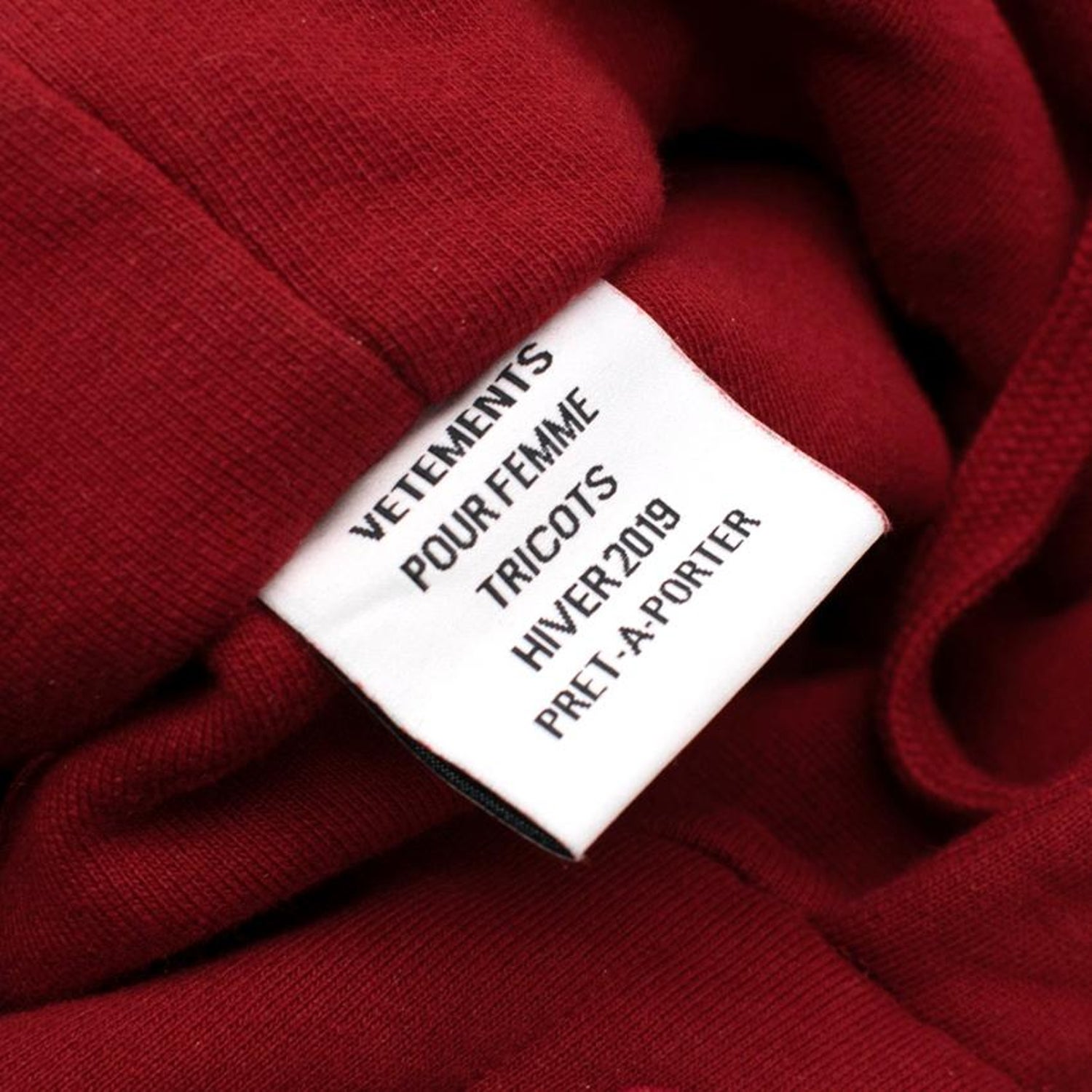 Vetements Red Inside-Out Logo Hoodie - Size M For Sale at 1stDibs