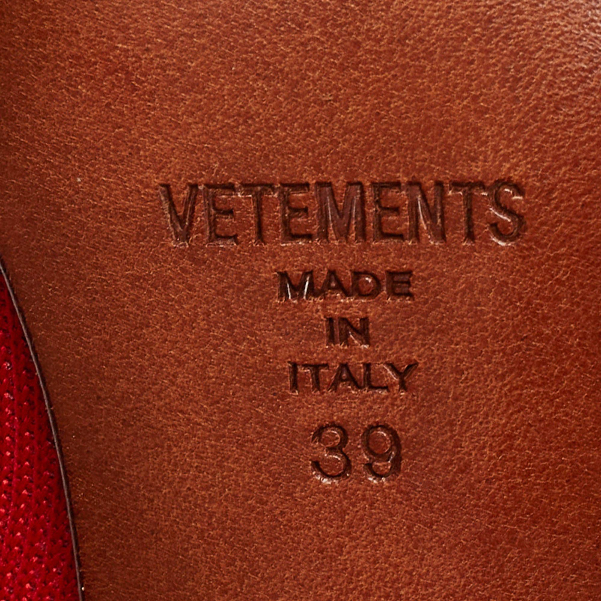 Vetements Red Knit Fabric Sock Boots Size 39 For Sale 3