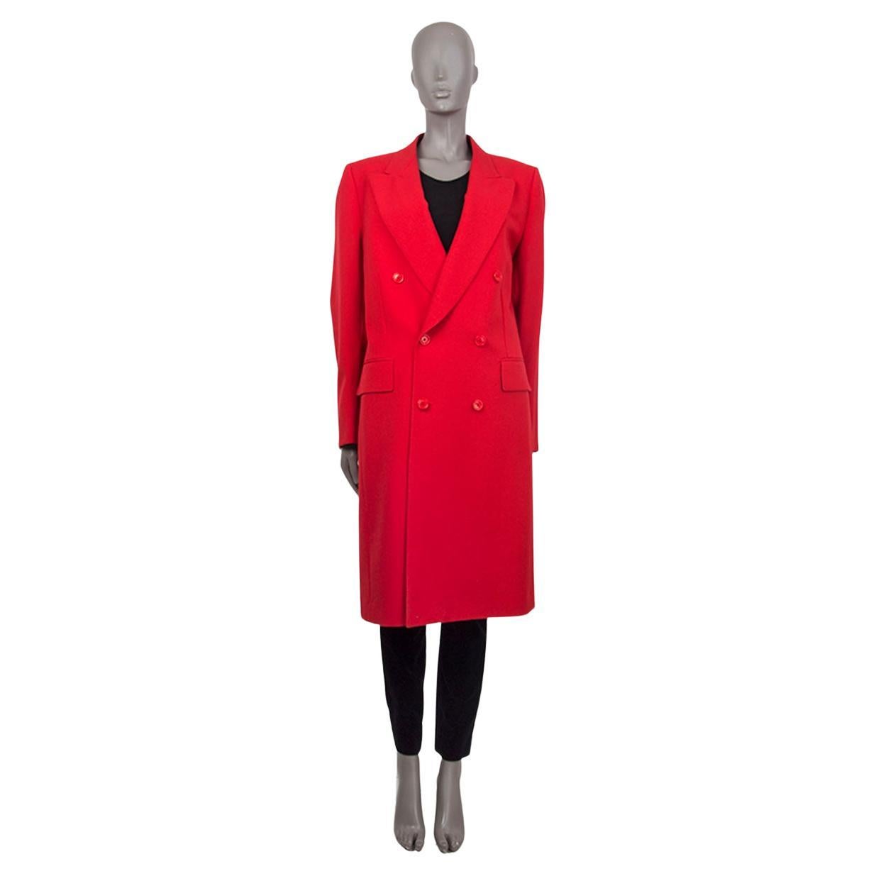 VETEMENTS red wool DOUBLE BREASTED PEAK COLLAR Coat Jacket M For Sale