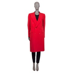 VENTEMENTS - Manteau en laine rouge à double épaisseur et col en peau de mouton - M