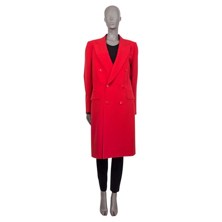 VETEMENTS red wool DOUBLE BREASTED PEAK COLLAR Coat Jacket M For Sale at  1stDibs