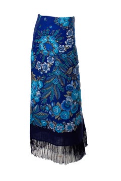 Vetements, Falda de flecos en azul