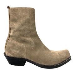 VETEMENTS Size 7 Taupe Suede Side Zipper Demna Gvasalia Boots