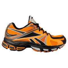 VETEMENTS Size 9 Orange Black Color Block Nylon Spike Runner Sneakers