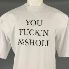 VETEMENTS Taille S White Black Polyester Shoulder Pads T-shirt