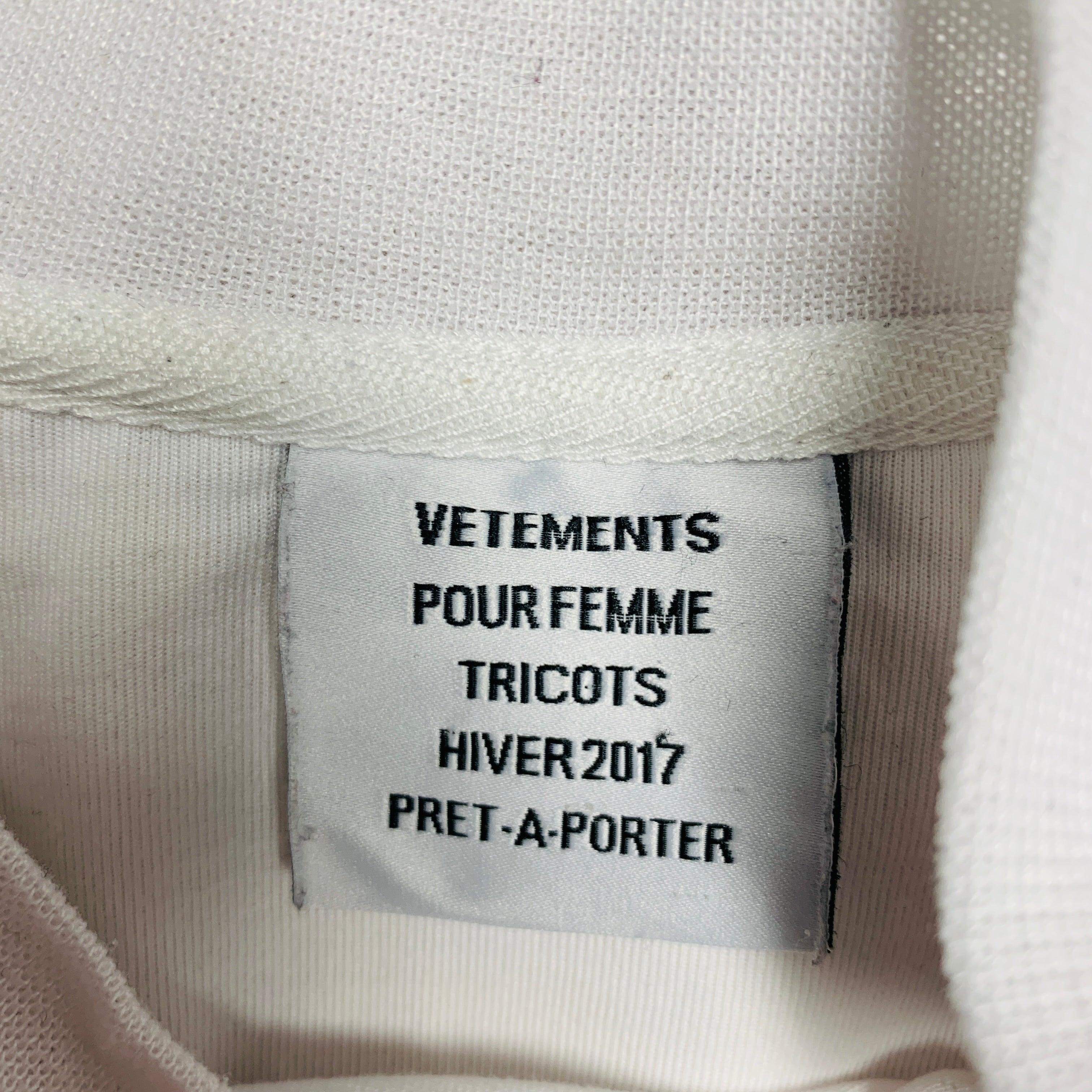 VETEMENTS Size S White Black Polyester Shoulder Pads T-shirt For Sale 4
