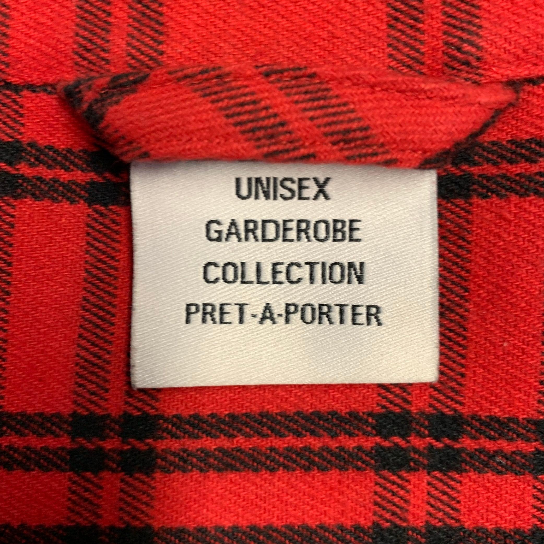VETEMENTS Size XS -My Name Is- Red Black Plaid Cotton Blend Long Sleeve Shirt For Sale 4