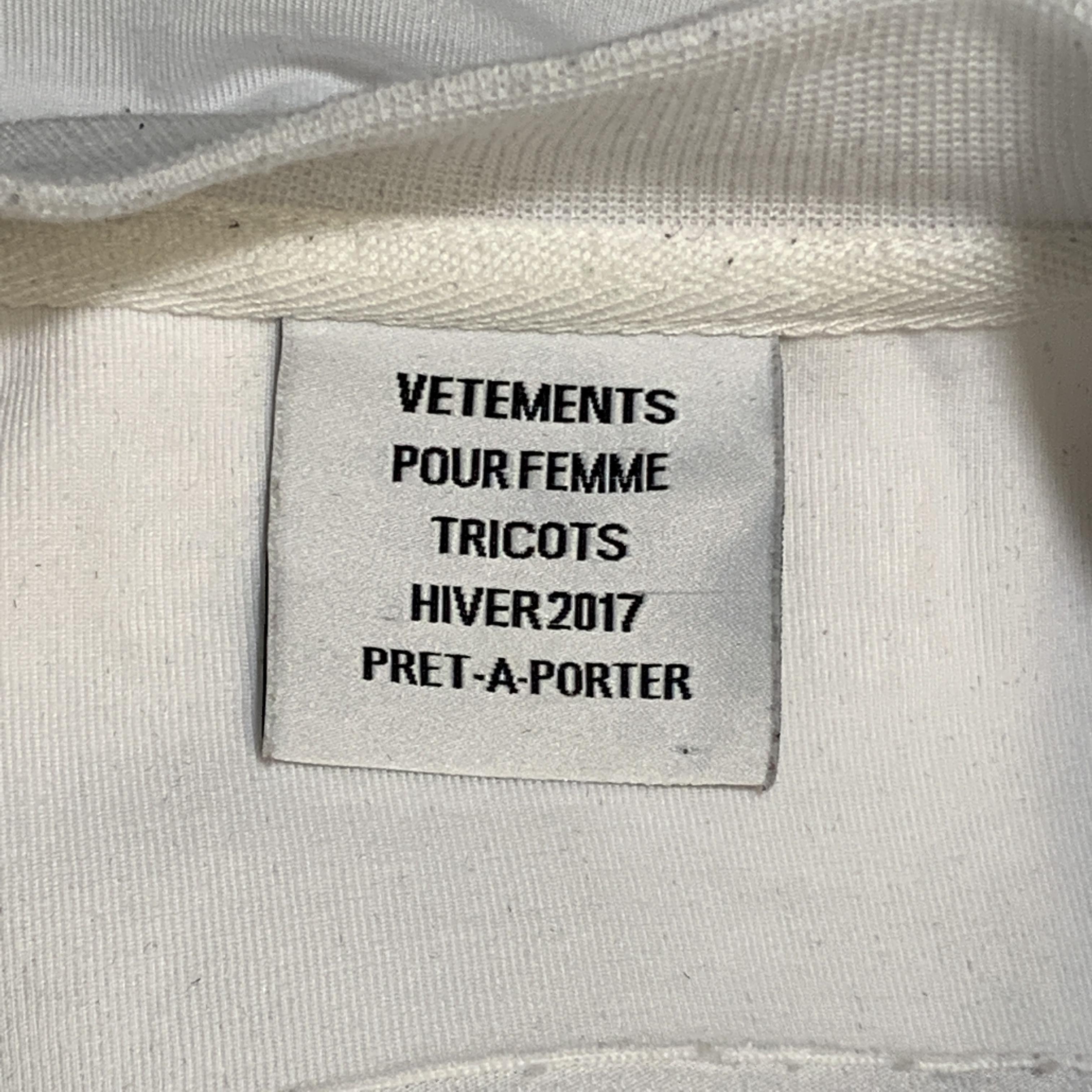 VETEMENTS Size XS White YOU FUCK'N ASSHOLE Shoulder Pad T-Shirt 2