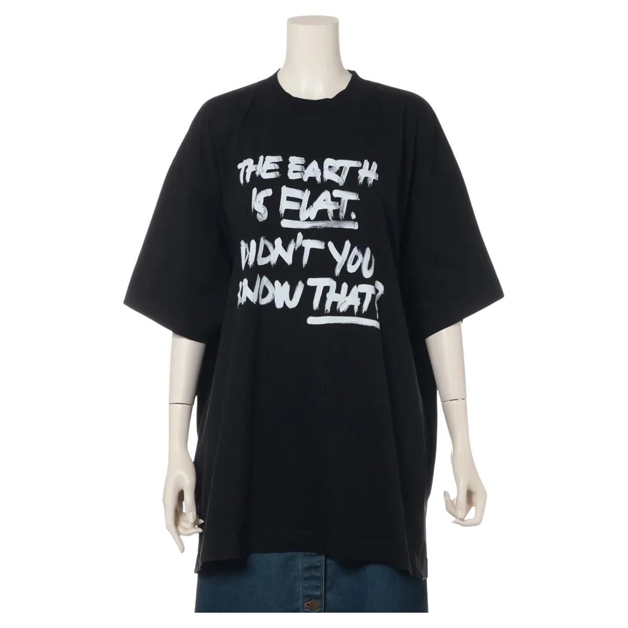 Vetements - T-shirt in cotone "THE EARTH IS FLAT" Nero