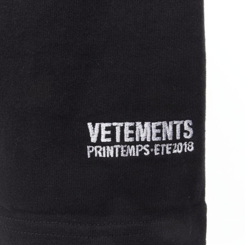 VETEMENTS TOMMY HILFIGER Demna 2018 black double sleeve oversized hoodie XS For Sale 4