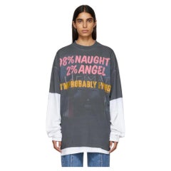 Vetements Unisex 98% Naughty 2% Engel übergroßes blau-weiß-rosa T-Shirtkleid S