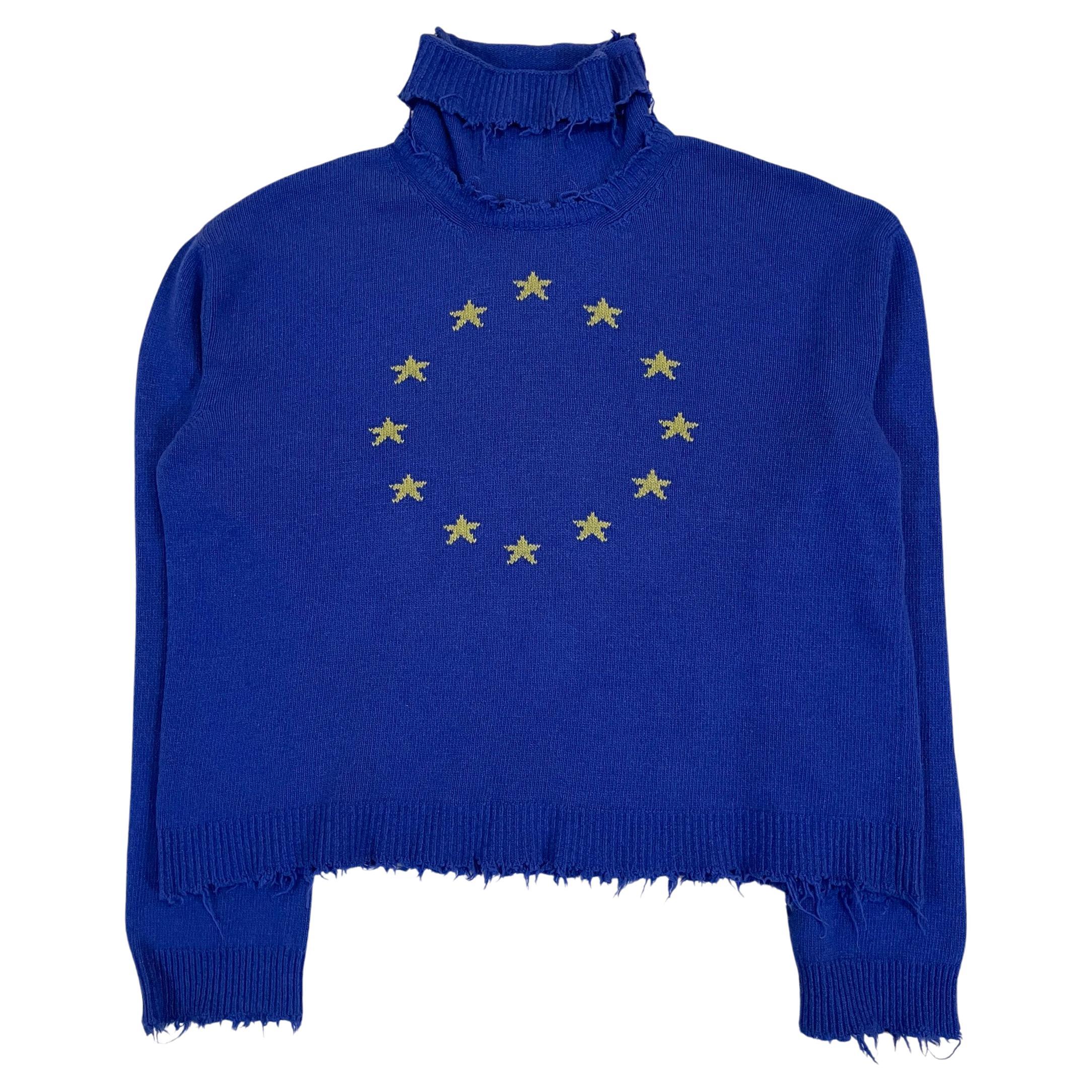 Vetements Vagabond "Europe" Oversized Turtleneck Sweater For Sale at 1stDibs