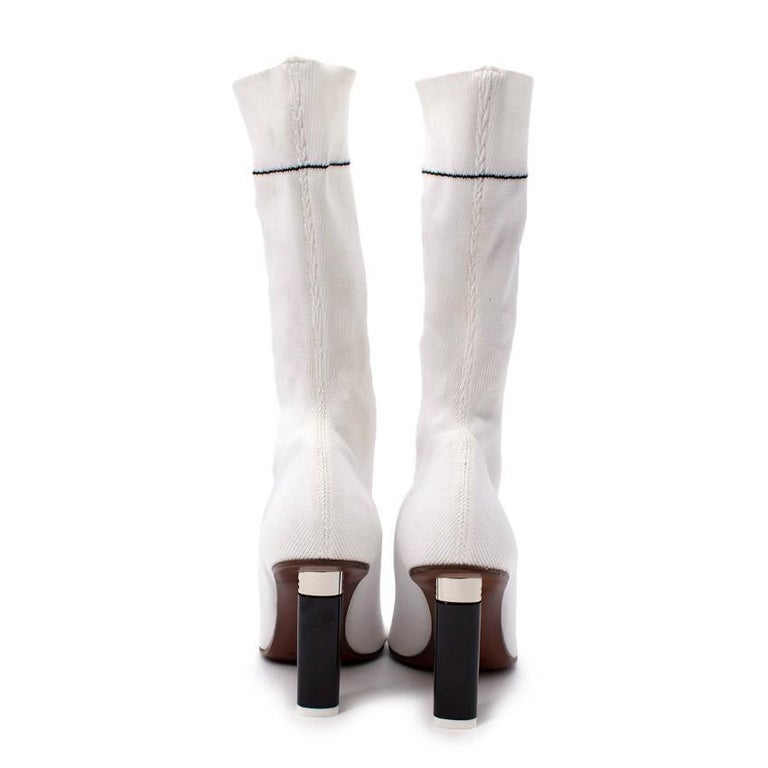 Gray Vetements White Lighter Heel Stretch Sock Boots For Sale