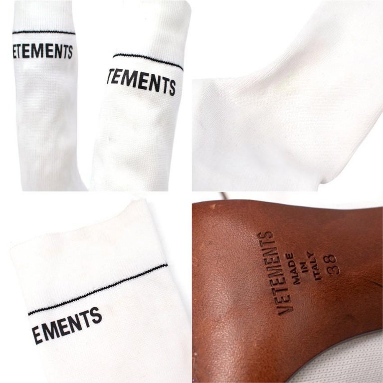 Vetements White Lighter Heel Stretch Sock Boots For Sale 3
