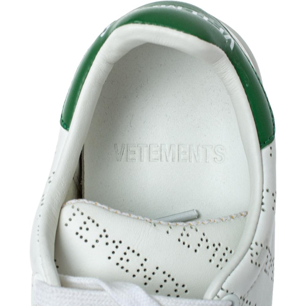 Women's Vetements White Perforated Leather Low Top Sneakers Size 35