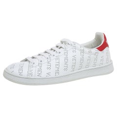 Vetements White Perforated Leather Low Top Sneakers Size 38