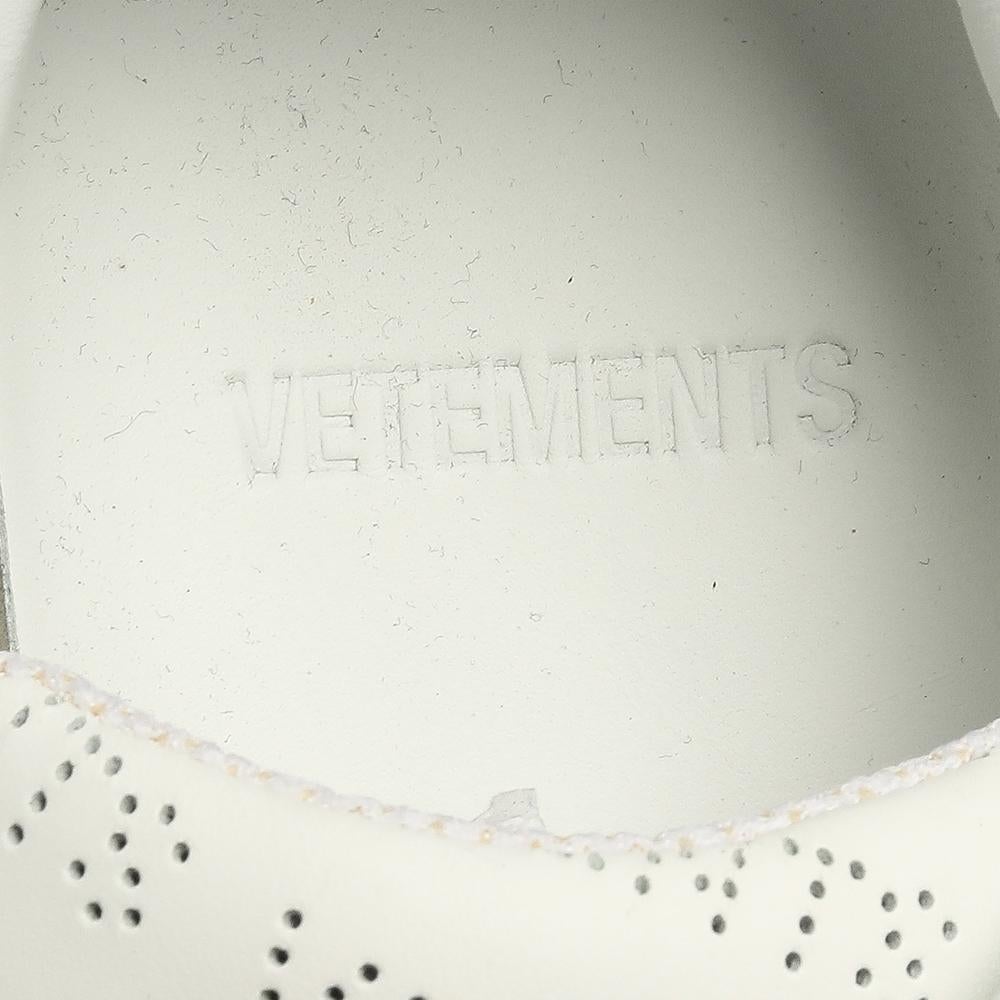 Vetements White Perforated Leather Low Top Sneakers Size 41 1