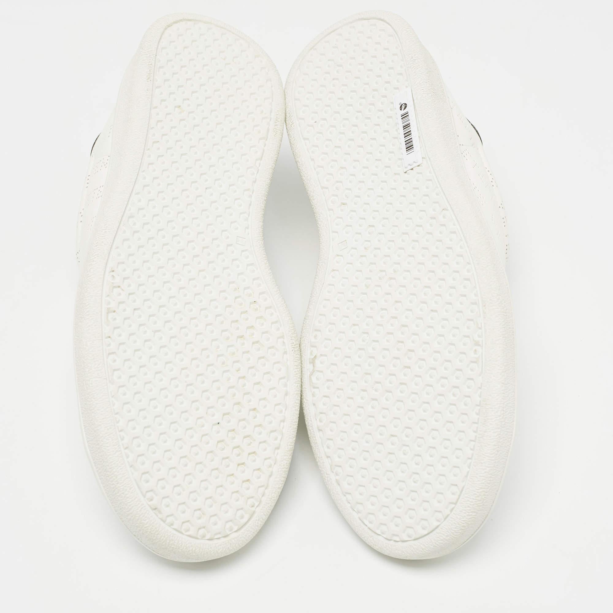 Vetements White Perforated Leather Low Top Sneakers Size 41 For Sale 1
