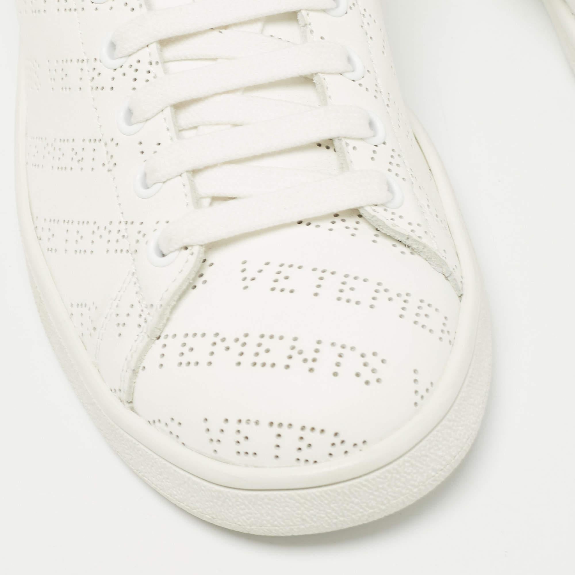 Vetements White Perforated Leather Low Top Sneakers Size 41 For Sale 2