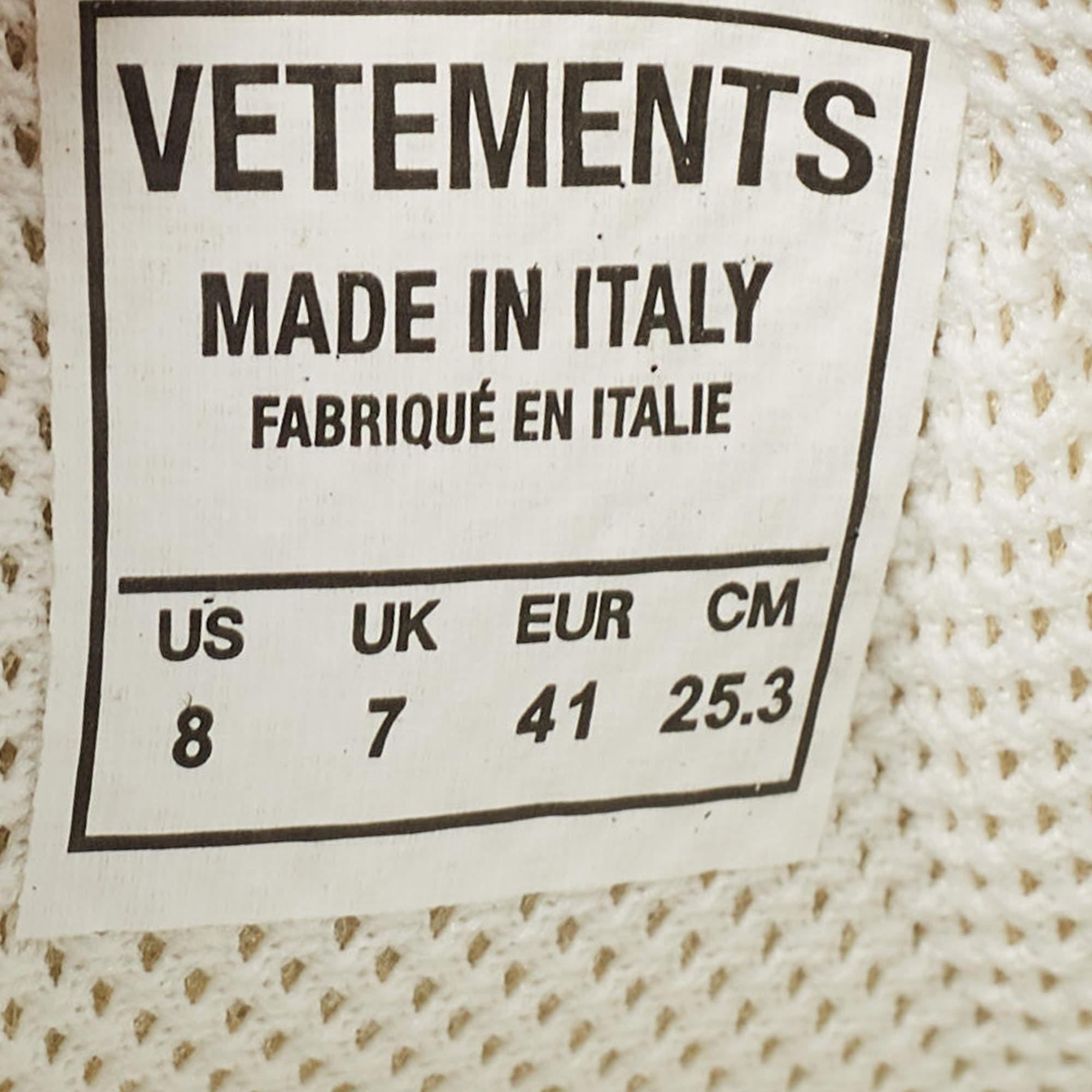 Vetements White Perforated Leather Low Top Sneakers Size 41 For Sale 3