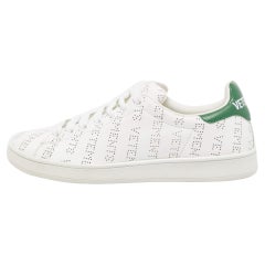 Vetements White Perforated Logo Leather Low Top Sneakers Size 35