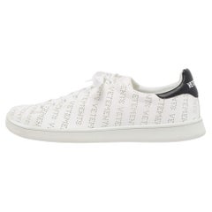 Vetements White Perforated Logo Leather Low Top Sneakers Size 45