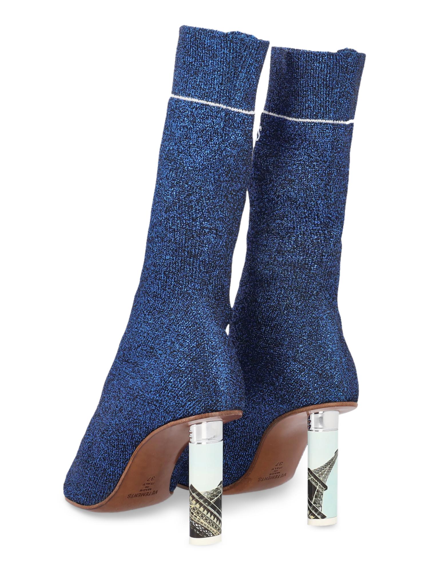 Blue Vetements Women Ankle boots Navy Synthetic Fibers EU 37 For Sale