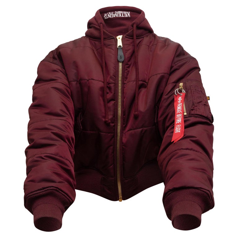 Vetements x Alpha Industries Maroon and Orange Reversible Jacket For Sale  at 1stDibs