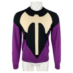 VETEMENTS x COMME des GARCONS SHIRT SS17 Size M Black Purple Graphic Sweater