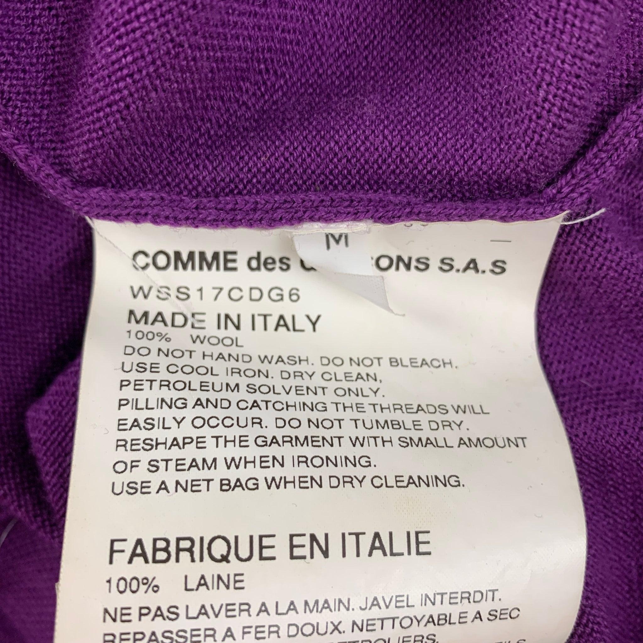 VETEMENTS x COMME des GARCONS SHIRT SS17 Size M Purple Wool Crew-Neck Pullover For Sale 1