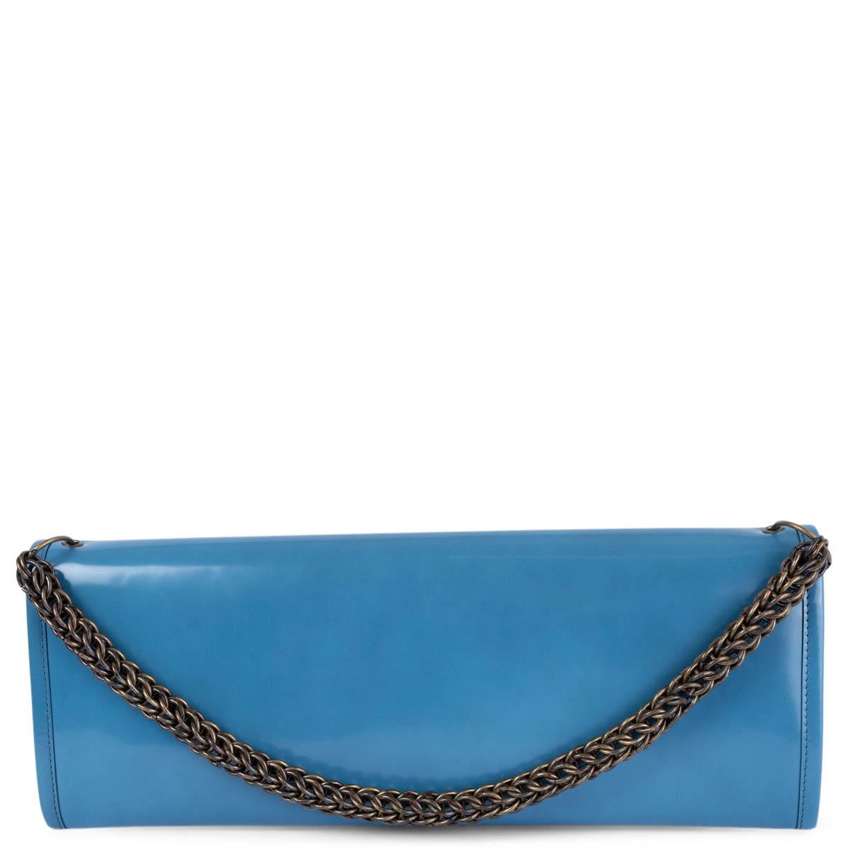 Blue VETEMENTS x EASTPAK blue leather 2017 CHAIN Clutch Bag For Sale