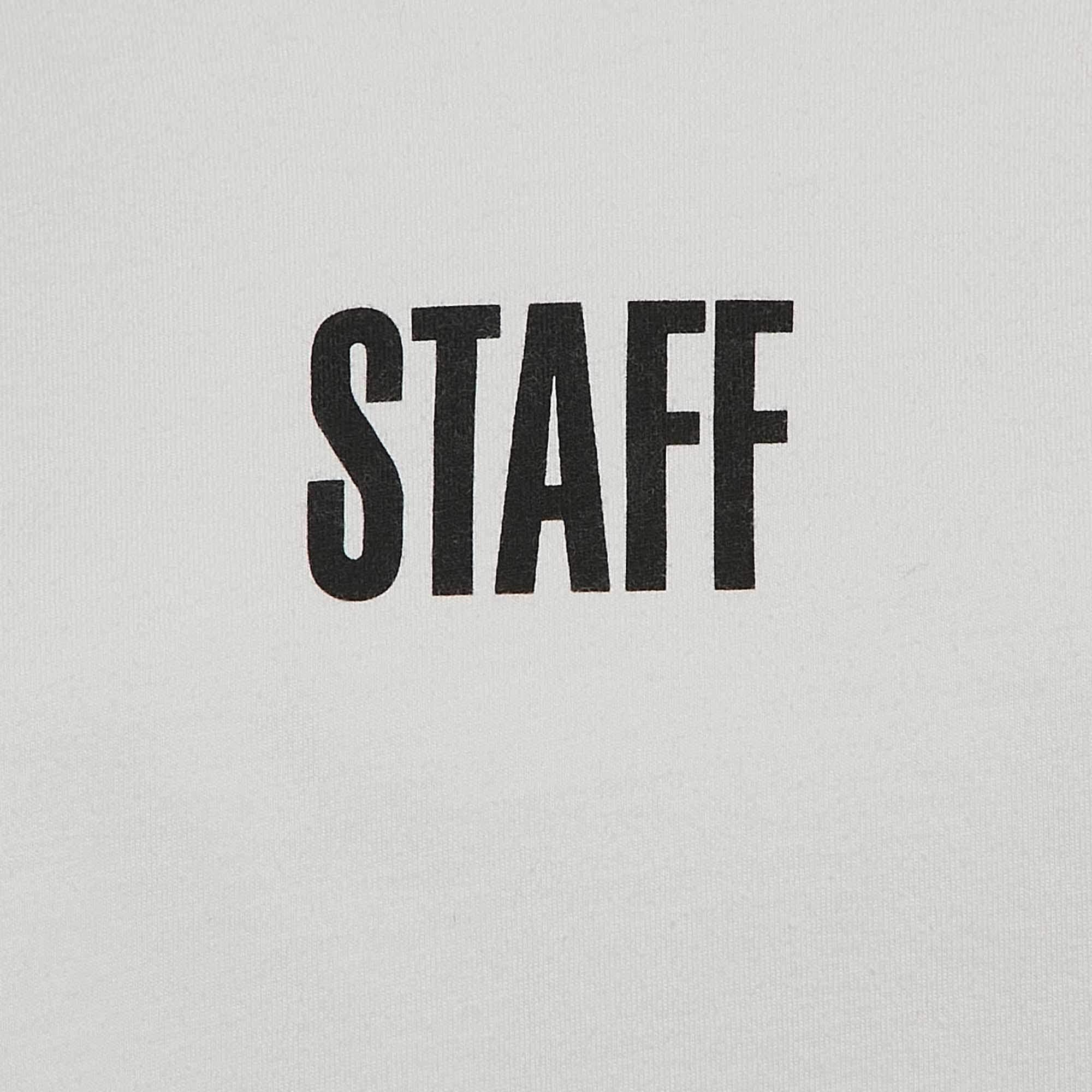 Vetements X Hanes White Staff Print Cotton Oversized T-Shirt M In Good Condition For Sale In Dubai, Al Qouz 2