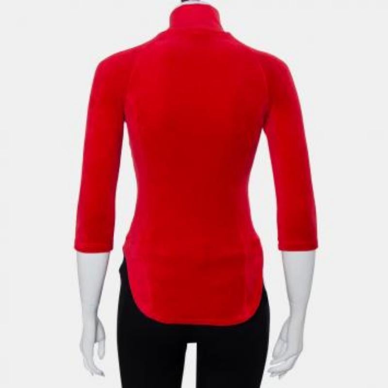 Vetements X Juicy Couture Top de cuello alto de terciopelo rojo M en venta 5