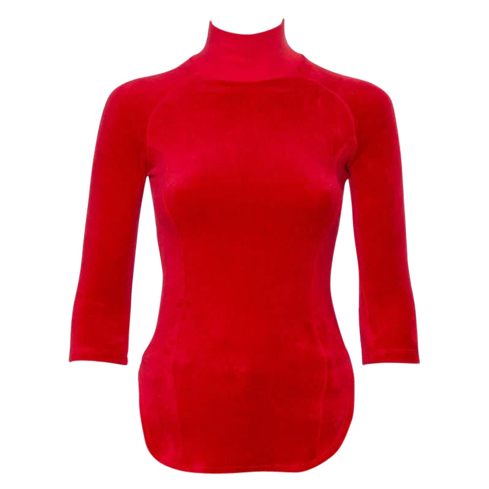 Vetements X Juicy Couture Red Velour Turtleneck Top M