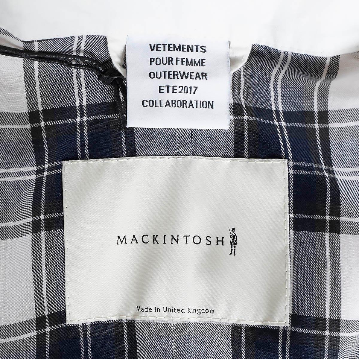 VETEMENTS x MACKINTOSH cream cotton 2017 TRENCH Coat Jacket S For Sale 6