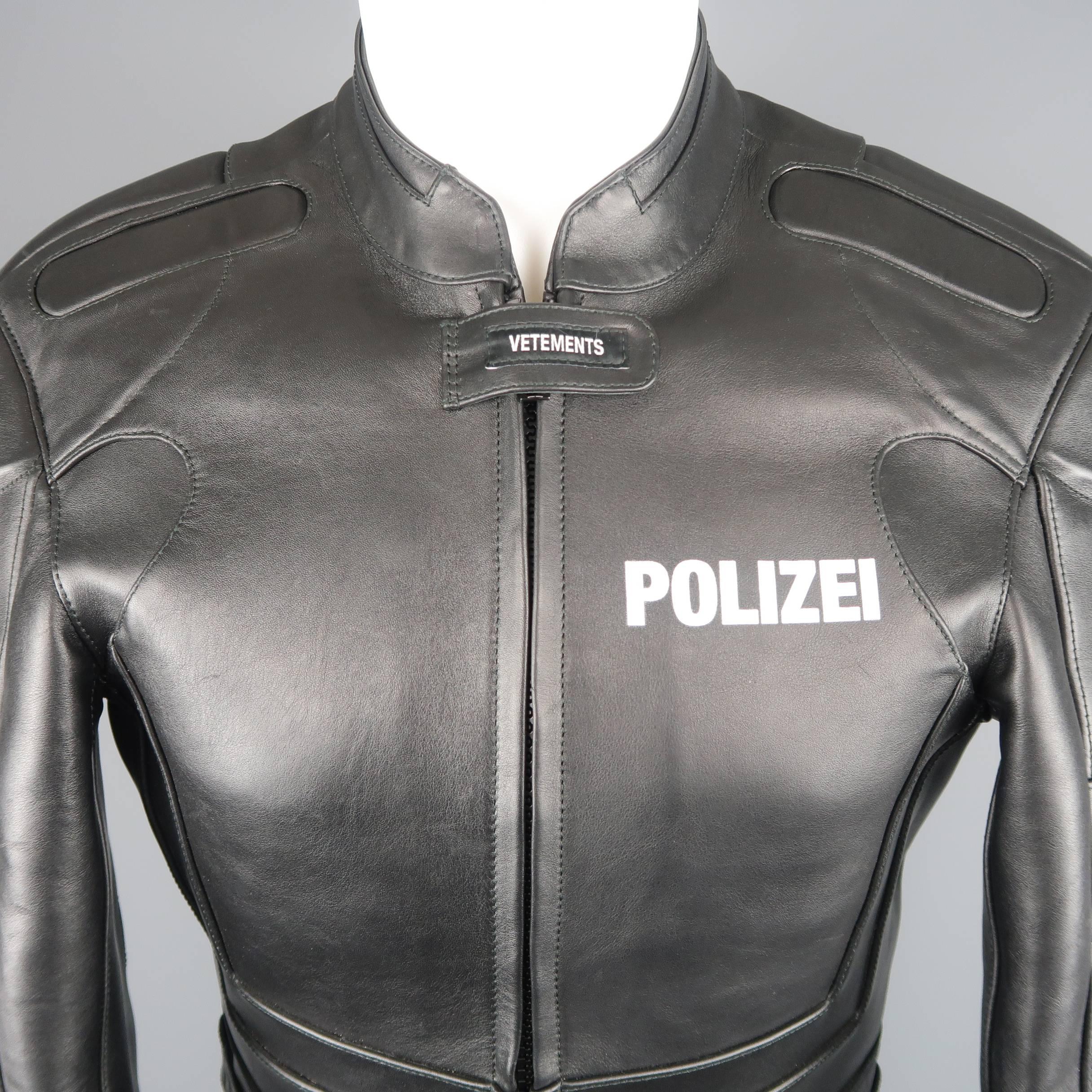 vetements polizei leather jacket