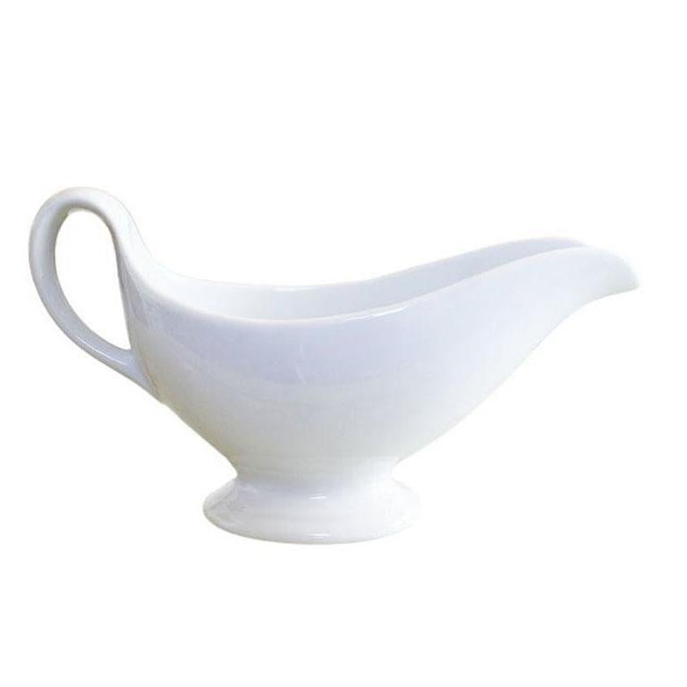 American Classical Veterans Administration 1930 Ceramic Restaurantware Gravy Boat in Blue and White For Sale