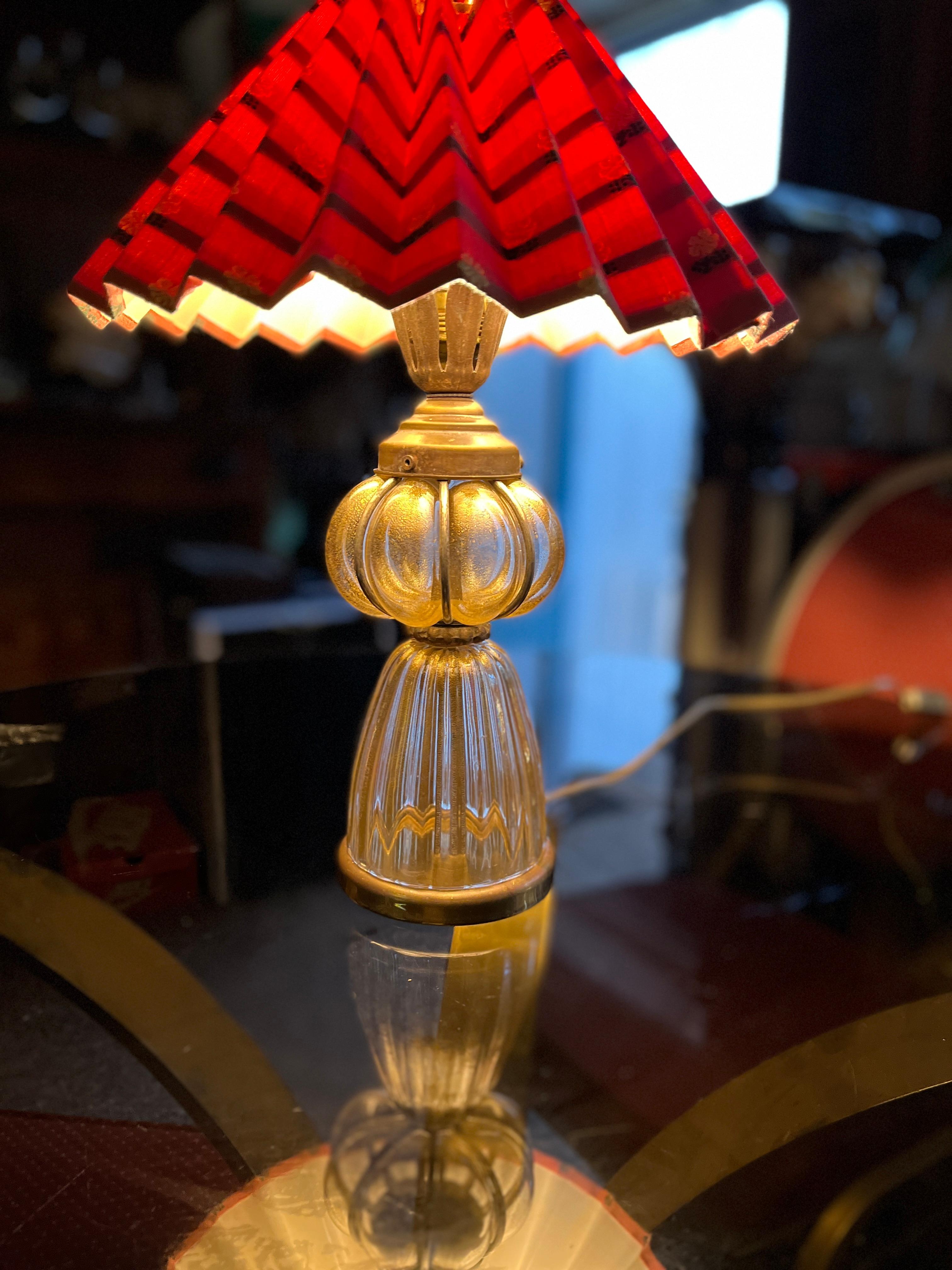 Vetreria Archimede Seguso Murano gold leaf glass Table lamp… (Italienisch) im Angebot