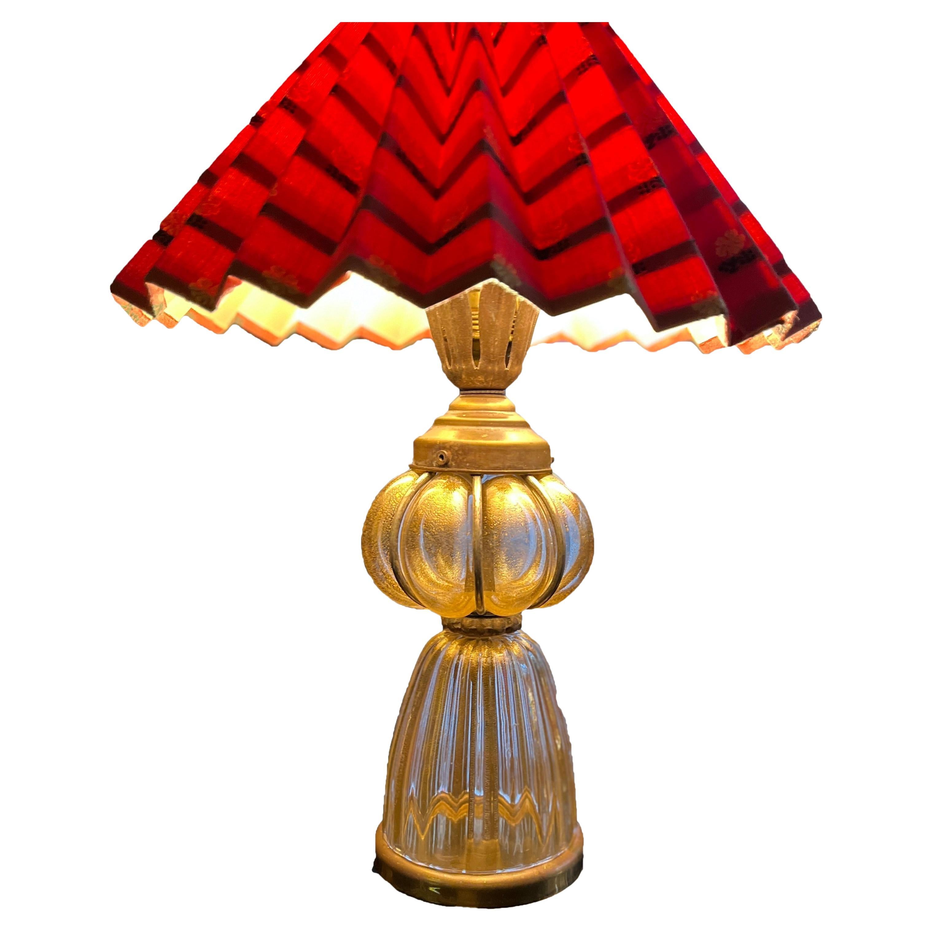 Vetreria Archimede Seguso Murano gold leaf glass Table lamp…