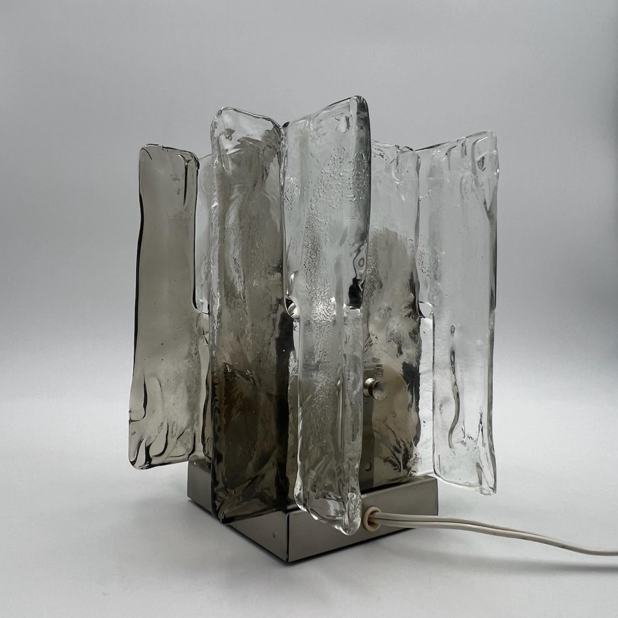 Vetrerie Mazzega's Mid-Century Masterpiece - Murano Ice Frost Glass Table-1970s 1