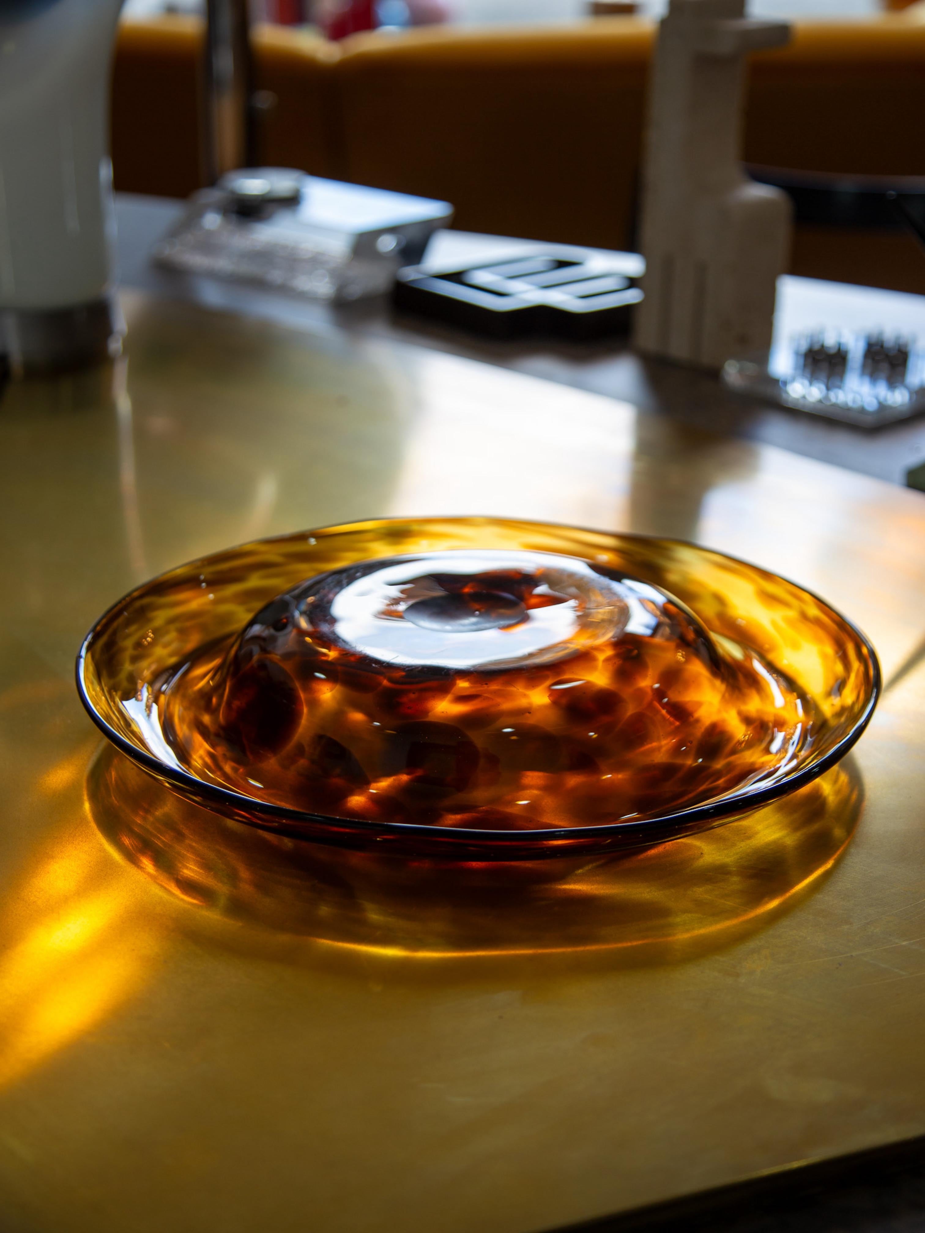 Italiano Centrotavola in vetro di Murano ambrato di Vetri Empoli per Christian Dior