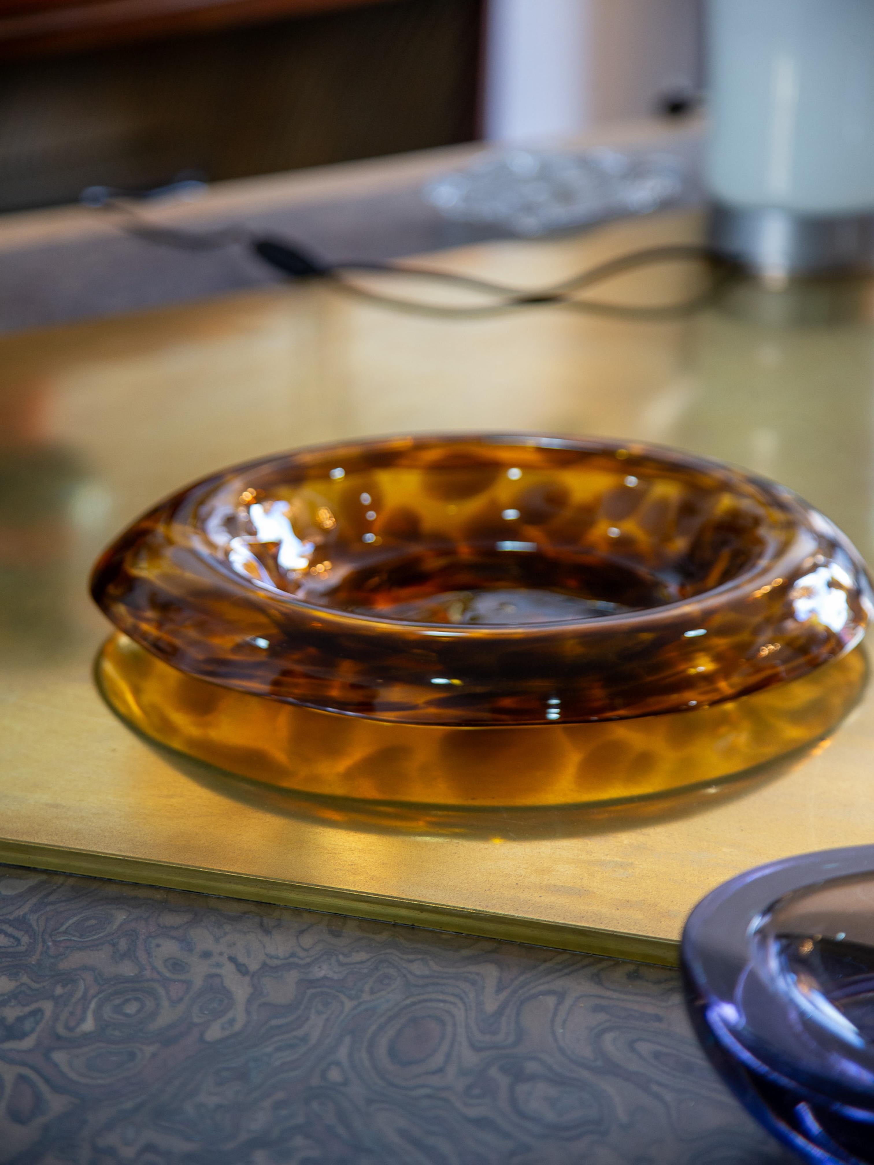 Centrotavola in vetro di Murano ambrato di Vetri Empoli per Christian Dior In condizioni buone a Byron Bay, NSW