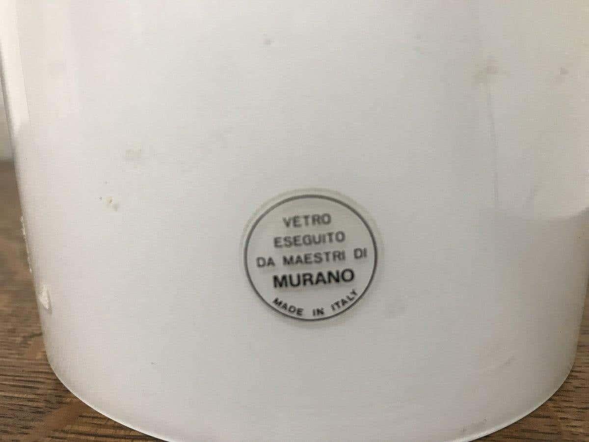 Vetri Murano, eine seltene italienische Pilzlampe aus weißem opakem Glas aus der Mitte des Jahrhunderts (Handgefertigt) im Angebot