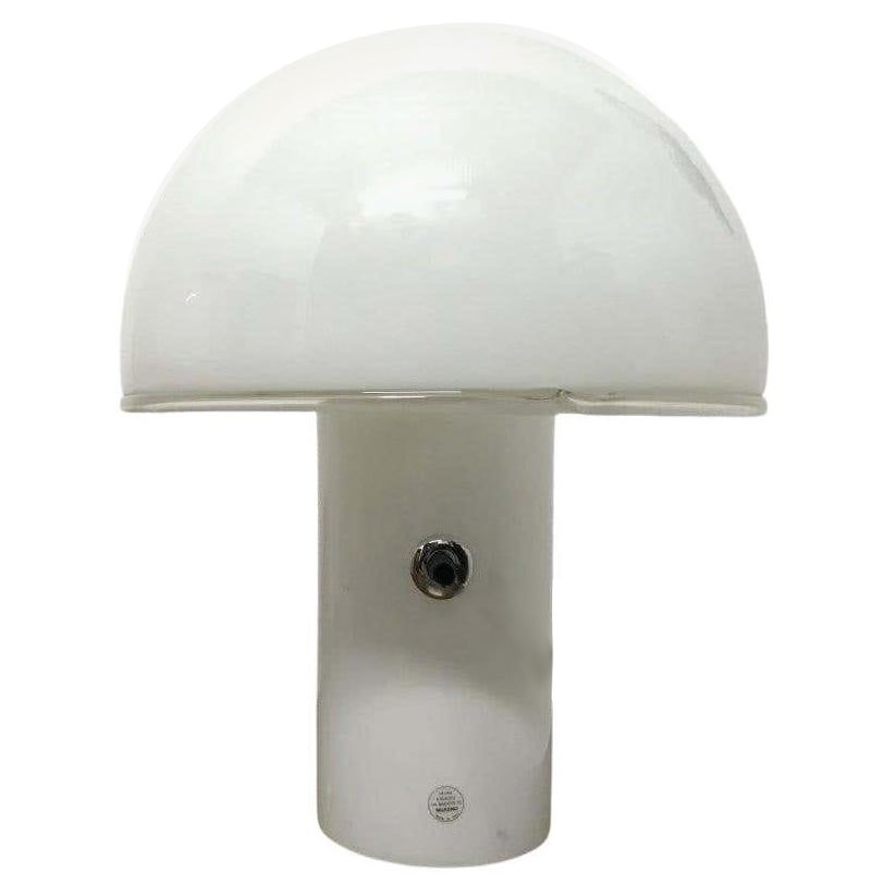 Vetri Murano, una rara lampada a fungo in vetro bianco opaco di metà secolo in vendita