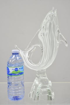Vetri Murano Crystal Glass Italian Dolphin Fish Sculpture
