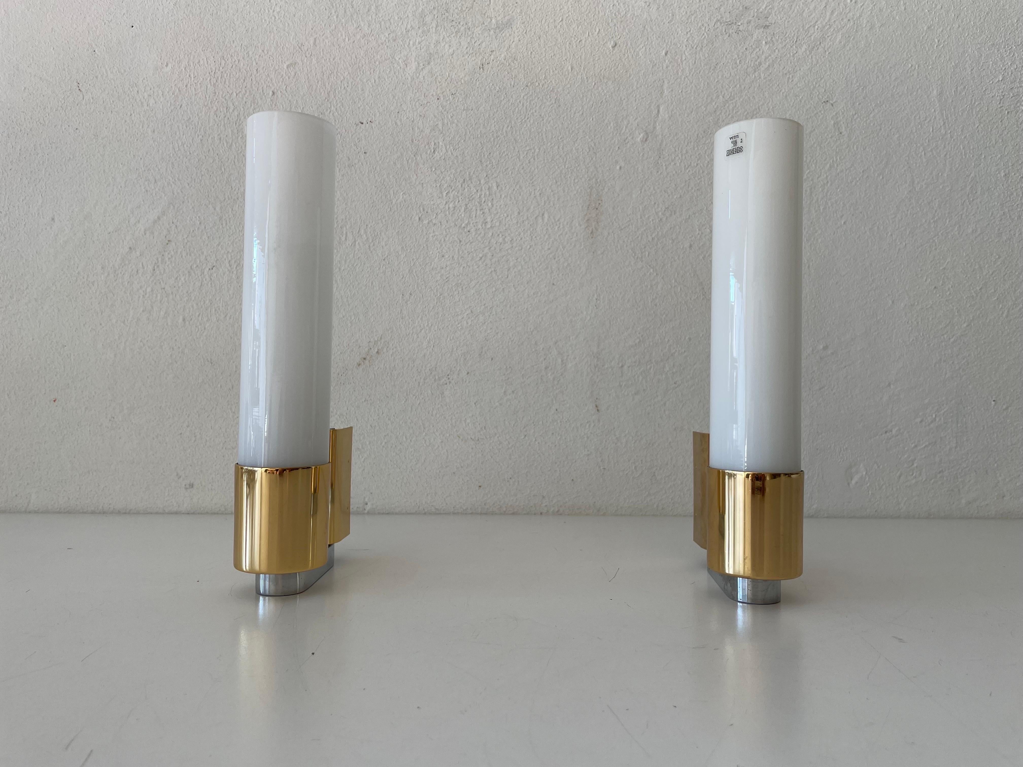 Space Age Coppia di scensori eleganti in vetro di Murano Vetri Gold di Egoluce, anni '80, Italia in vendita